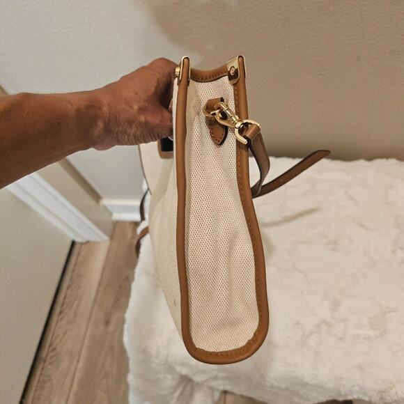 NWOT Michael Kors Canvas Clutch with Strap - Picture 5 of 9